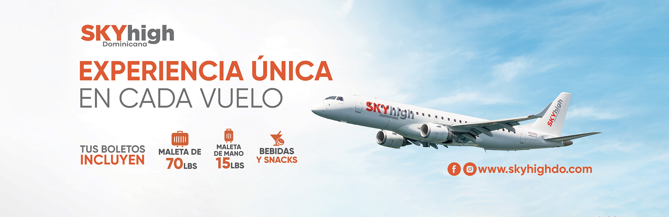 experiencia unica en cada vuelo banner skyhigh